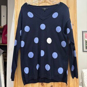 Orly navy polka dot sweater